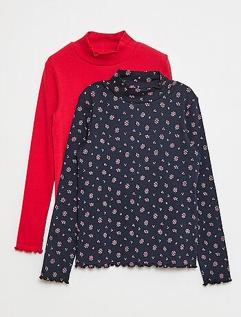 Lot de 2 sous-pull côtelés