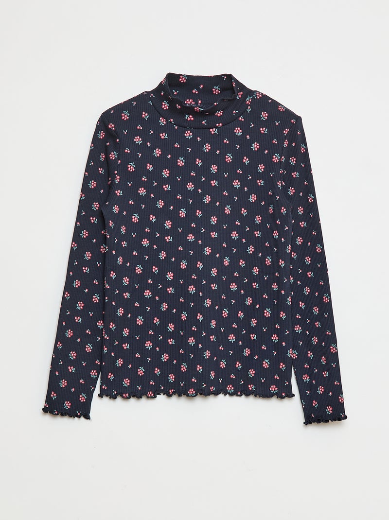 Lot de 2 sous-pull côtelés Bleu/rouge - Kiabi