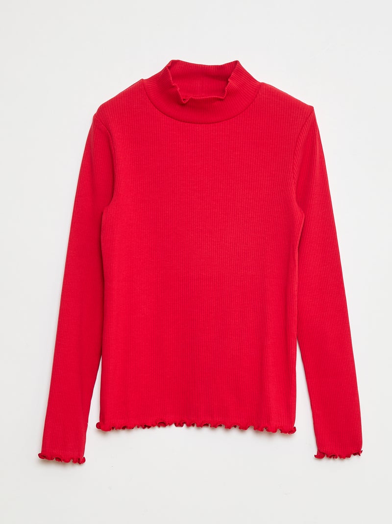 Lot de 2 sous-pull côtelés Bleu/rouge - Kiabi