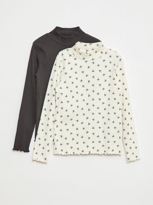Lot de 2 sous-pull côtelés - Kiabi