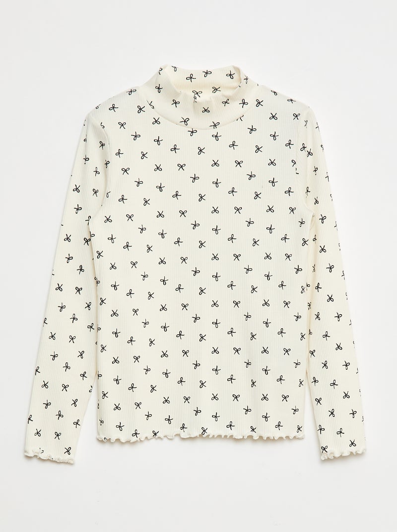 Lot de 2 sous-pull côtelés Gris/blanc - Kiabi