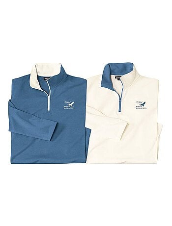 Lot de 2 Sous-Pulls Col Zippé - ATLAS FOR MEN