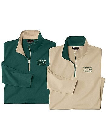 Lot de 2 sous-pulls col zippé - atlas for men