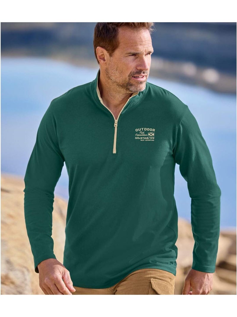 Lot de 2 sous-pulls col zippé outdoor   - atlas for men Beige/Vert - Kiabi