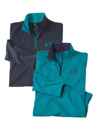 Lot de 2 Sous-Pulls Col Zippé Outdoor  - ATLAS FOR MEN