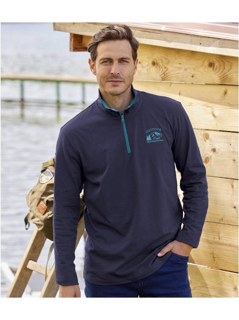 Lot de 2 Sous-Pulls Col Zippé Outdoor   - ATLAS FOR MEN Bleu turquoise - Kiabi