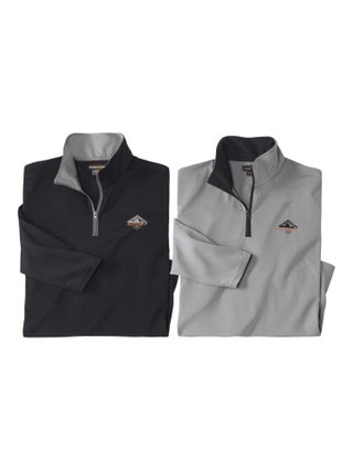 Lot de 2 Sous-Pulls Col Zippé Sport   - ATLAS FOR MEN