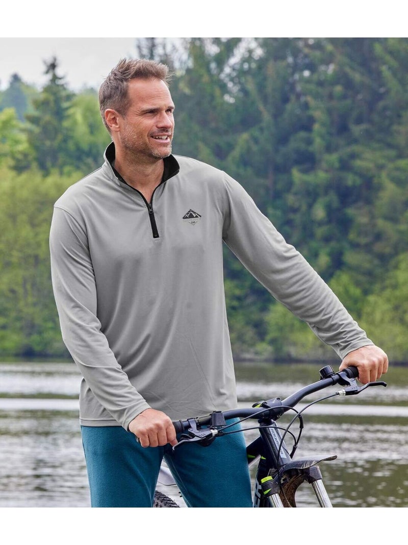 Lot de 2 Sous-Pulls Col Zippé Sport   - ATLAS FOR MEN Gris Noir - Kiabi