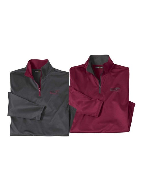 Lot de 2 Sous-Pulls Col Zippés Running   - ATLAS FOR MEN - Kiabi