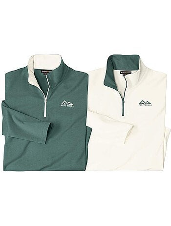 Lot de 2 sous-pulls jersey col zippé rx-trem - atlas for men