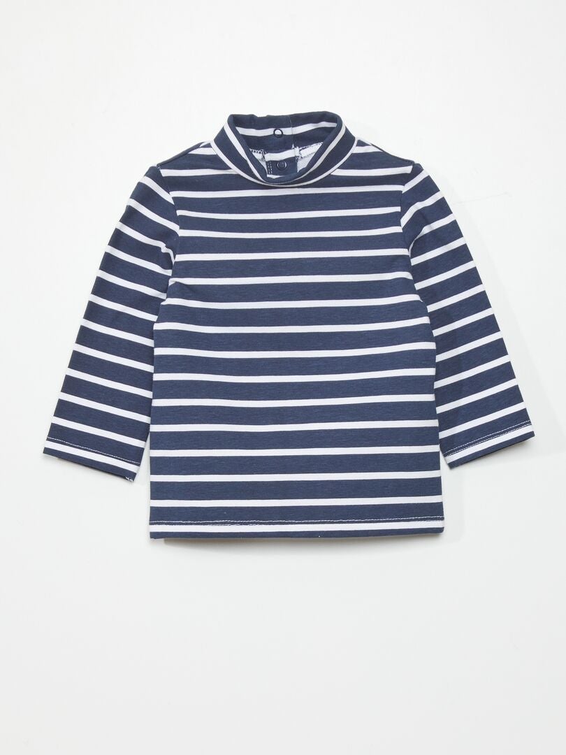 Pull Fille Boden 3-4 Ans - Rayé Bleu Et Ivoire - Mélange Laine Et Cachemire
