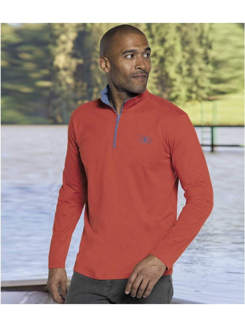Lot de 2 Sous-Pulls Zippés   - ATLAS FOR MEN Bleu Orange - Kiabi