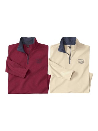 Lot de 2 Sous-Pulls Zippés Outdoor  - ATLAS FOR MEN