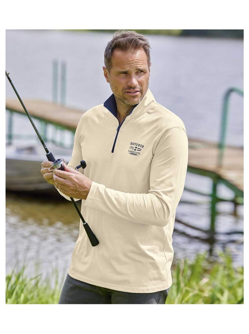 Lot de 2 Sous-Pulls Zippés Outdoor  - ATLAS FOR MEN Blanc Bordeaux - Kiabi