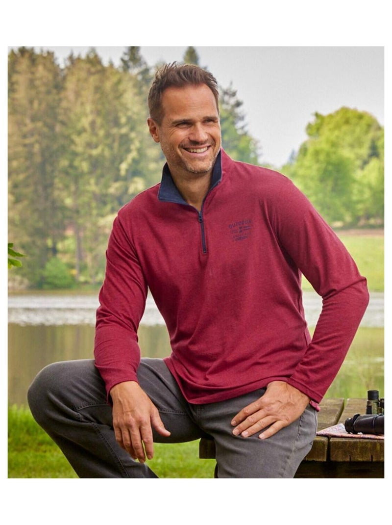 Lot de 2 Sous-Pulls Zippés Outdoor  - ATLAS FOR MEN Blanc Bordeaux - Kiabi