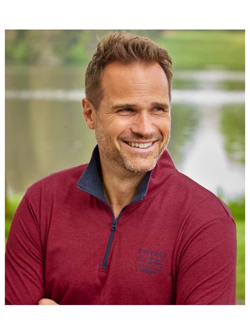 Lot de 2 Sous-Pulls Zippés Outdoor  - ATLAS FOR MEN Blanc Bordeaux - Kiabi