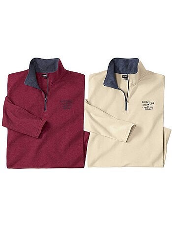 Lot de 2 sous-pulls zippés outdoor - atlas for men