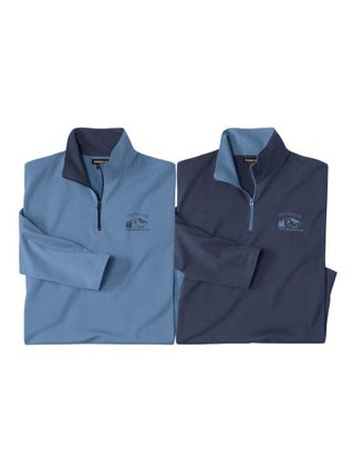 Lot de 2 Sous-Pulls Zippés Outdoor   - ATLAS FOR MEN