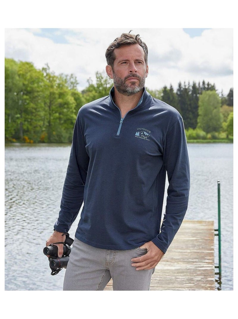 Lot de 2 Sous-Pulls Zippés Outdoor   - ATLAS FOR MEN Bleu Bleu - Kiabi