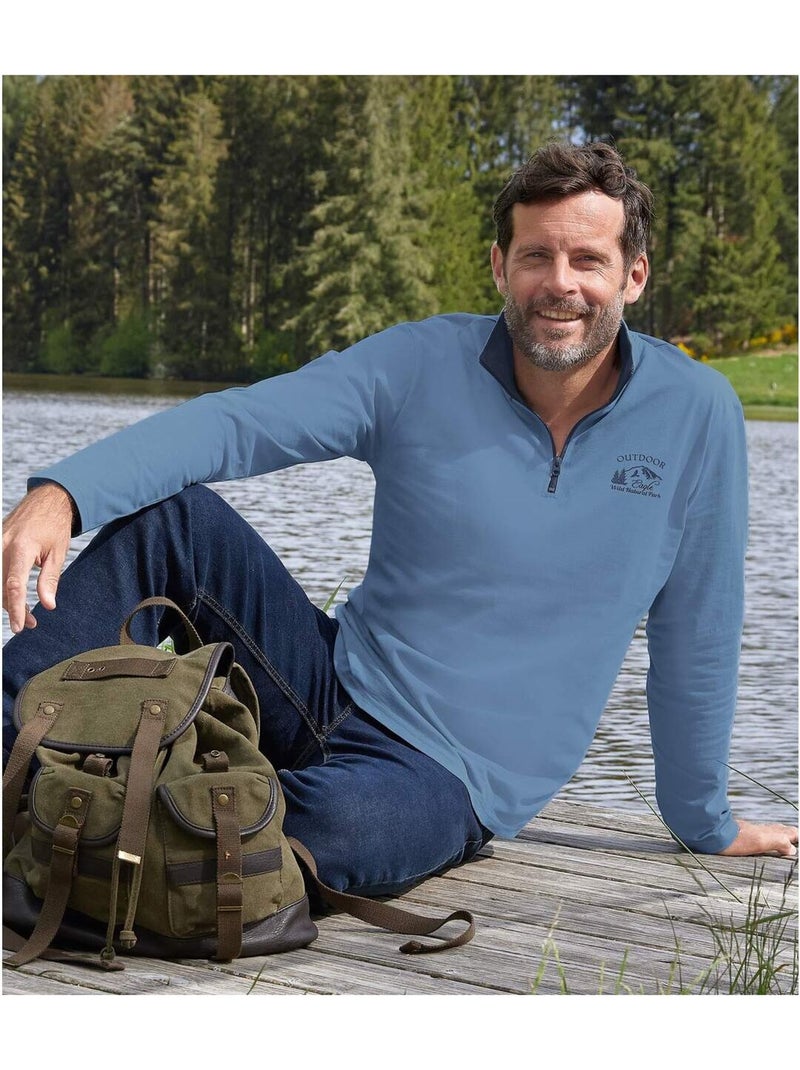 Lot de 2 Sous-Pulls Zippés Outdoor   - ATLAS FOR MEN Bleu Bleu - Kiabi