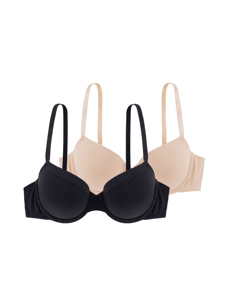 Lot de 2 soutien-gorge coque louise Dorina Noir - Kiabi