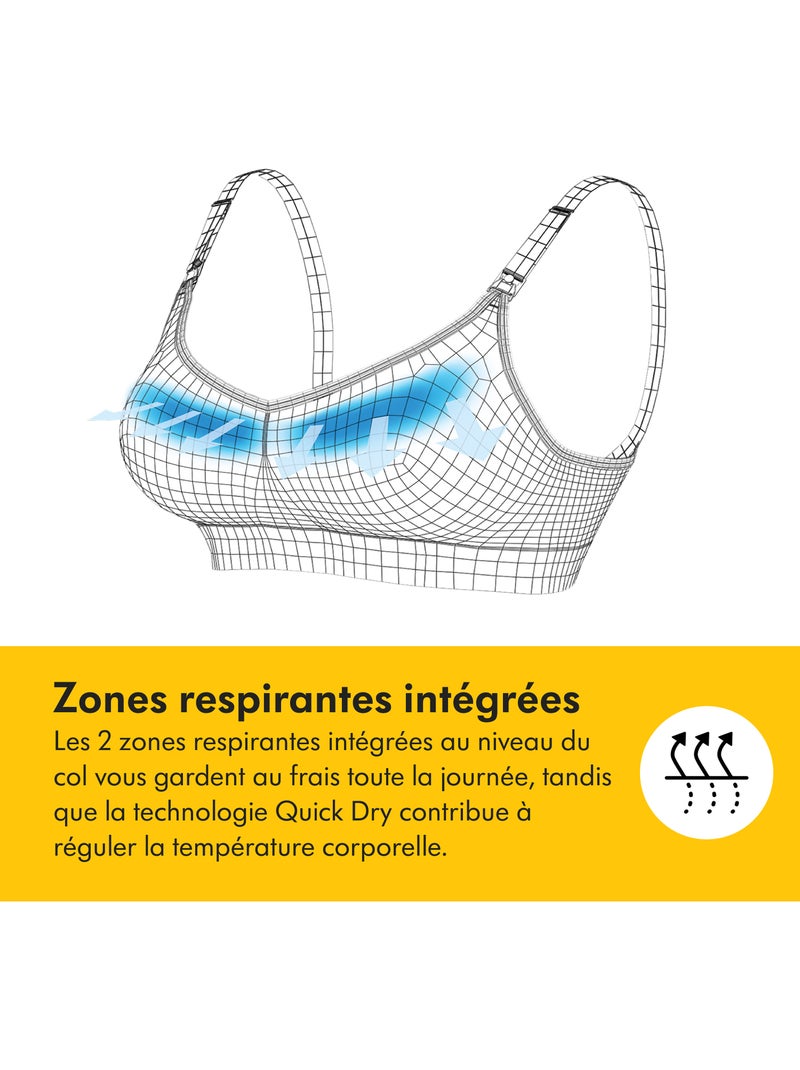 Lot de 2 soutien-gorge grossesse et allaitement Medela Keep Cool - Respirant, Adaptive Stretch, Noir - Kiabi