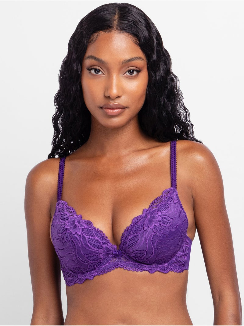 Lot de 2 soutien-gorge plongeant angie push-up Dorina Blanc Violet - Kiabi