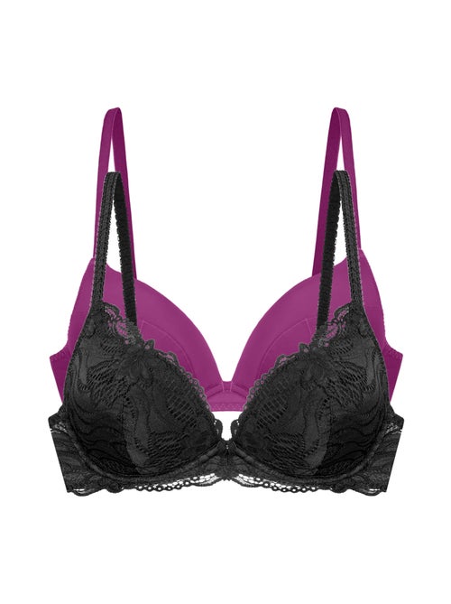 Lot de 2 soutien-gorge plongeant angie push-up Dorina - Kiabi