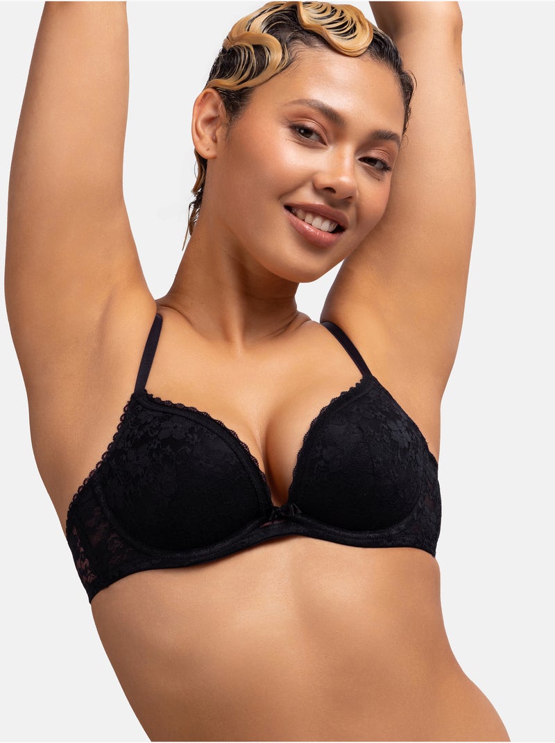 Lot de 2 soutien-gorge plongeant push-up sonia Dorina Noir Blanc - Kiabi