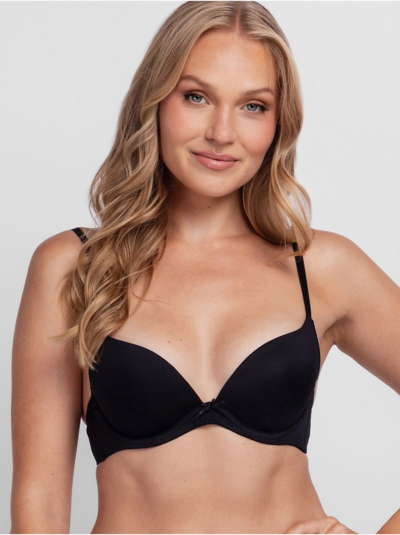 Lot de 2 soutien-gorge plongeant push-up sonia Dorina Noir Rouge - Kiabi