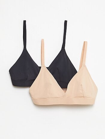 Lot de 2 soutien-gorge triangles en microfibre