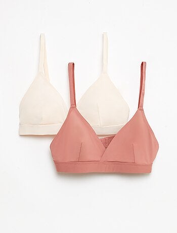 Lot de 2 soutien-gorge triangles en microfibre