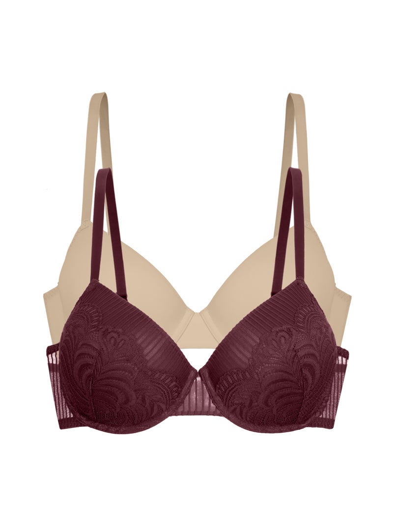 Lot de 2 soutiens-gorge corbeille Emersyn Dorina Beige - Kiabi