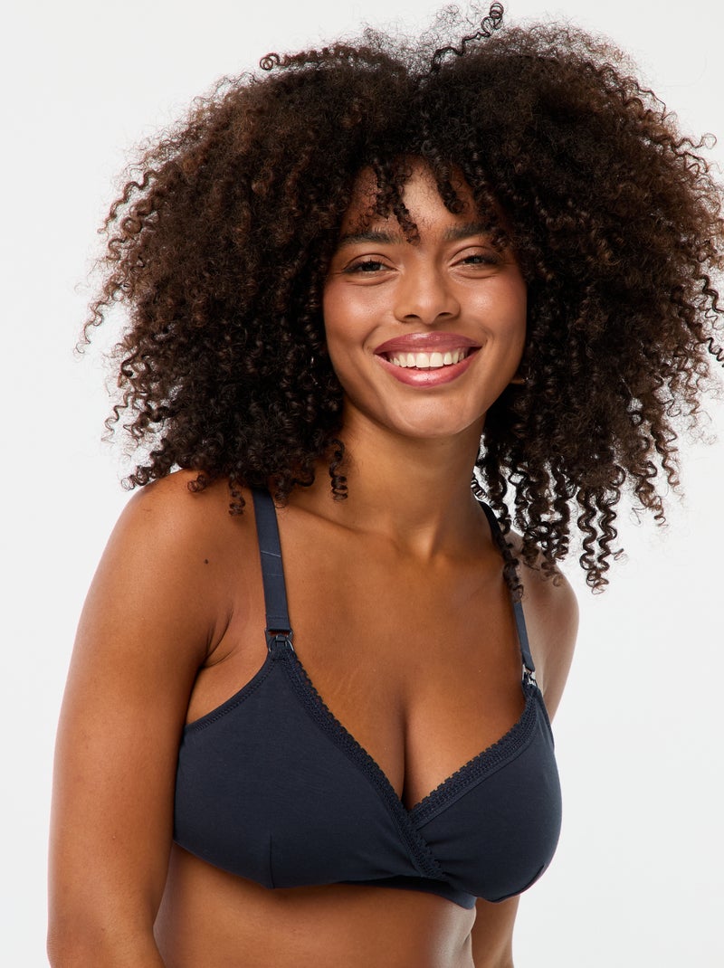 Lot de 2 soutiens-gorge d'allaitement en coton Bleu - Kiabi