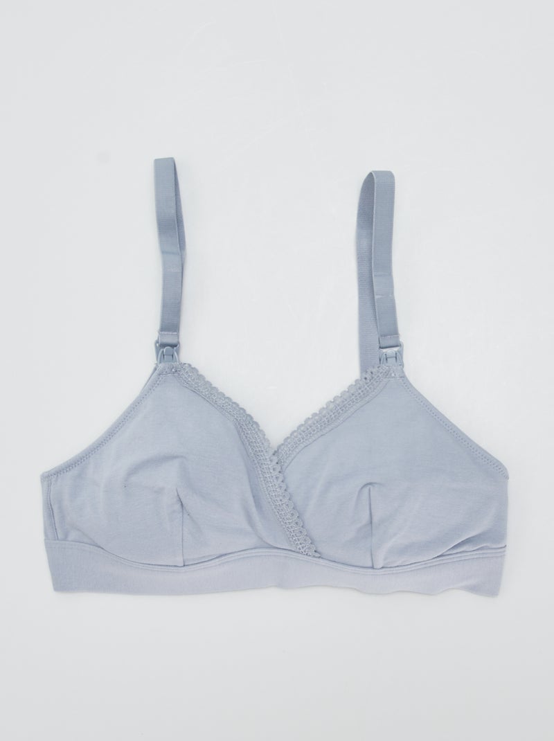 Lot de 2 soutiens-gorge d'allaitement en coton Bleu - Kiabi