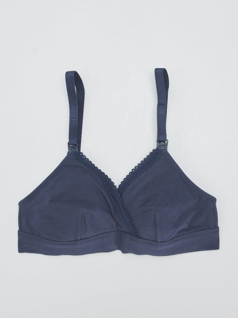 Lot de 2 soutiens-gorge d'allaitement en coton Bleu - Kiabi