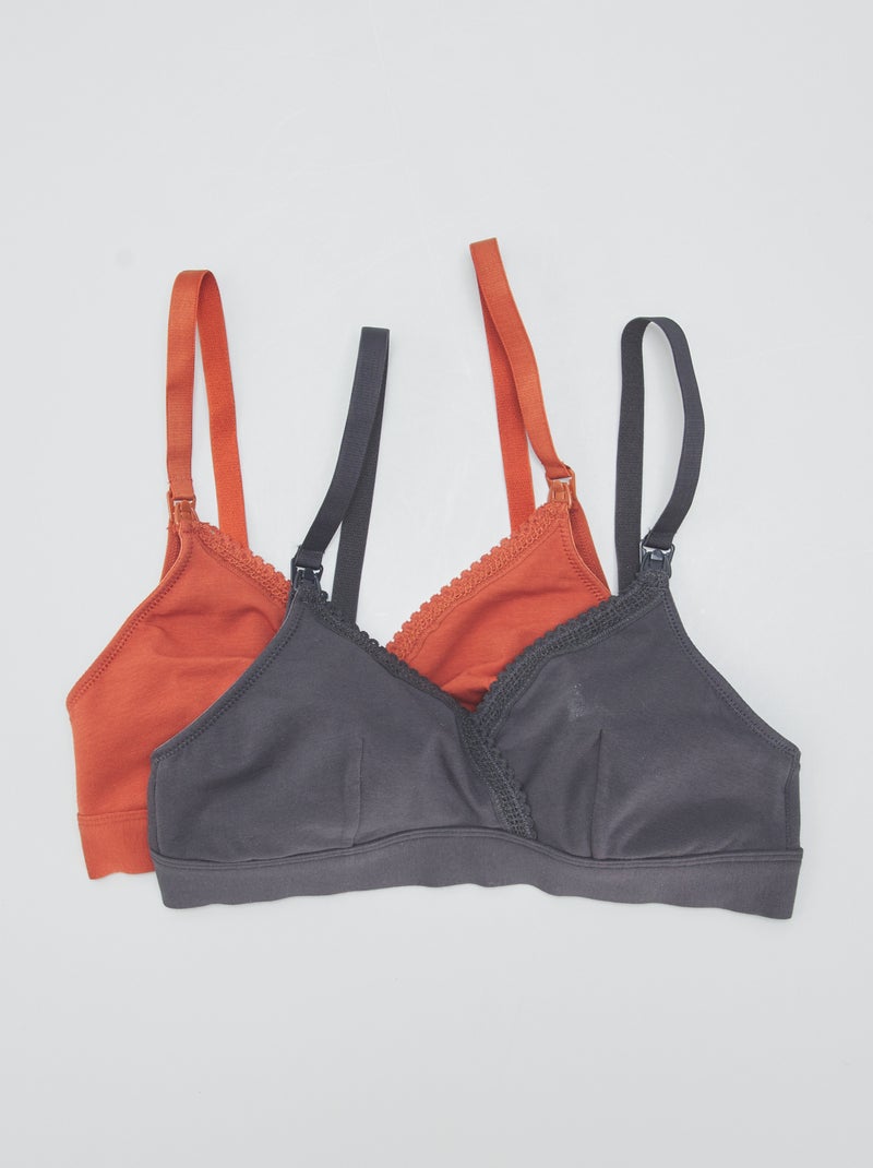 Lot de 2 soutiens-gorge d'allaitement en coton FANTASMA - Kiabi