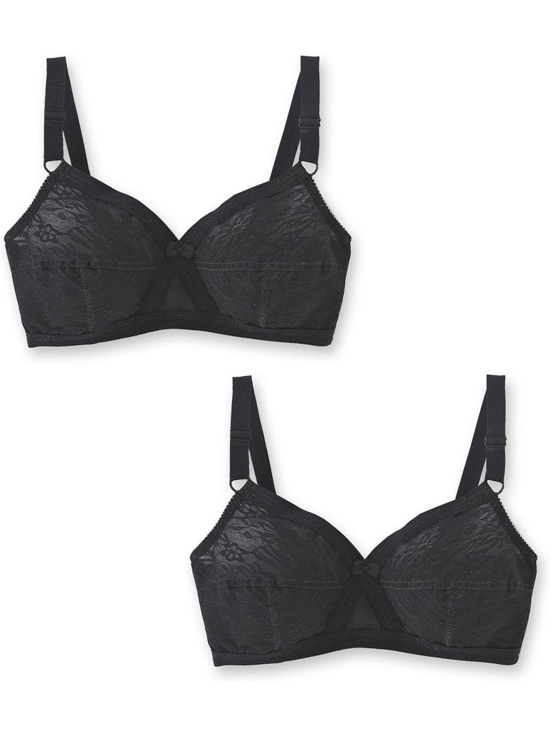 Lot de 2 soutiens-gorge dentelle - DAXON Noir - Kiabi