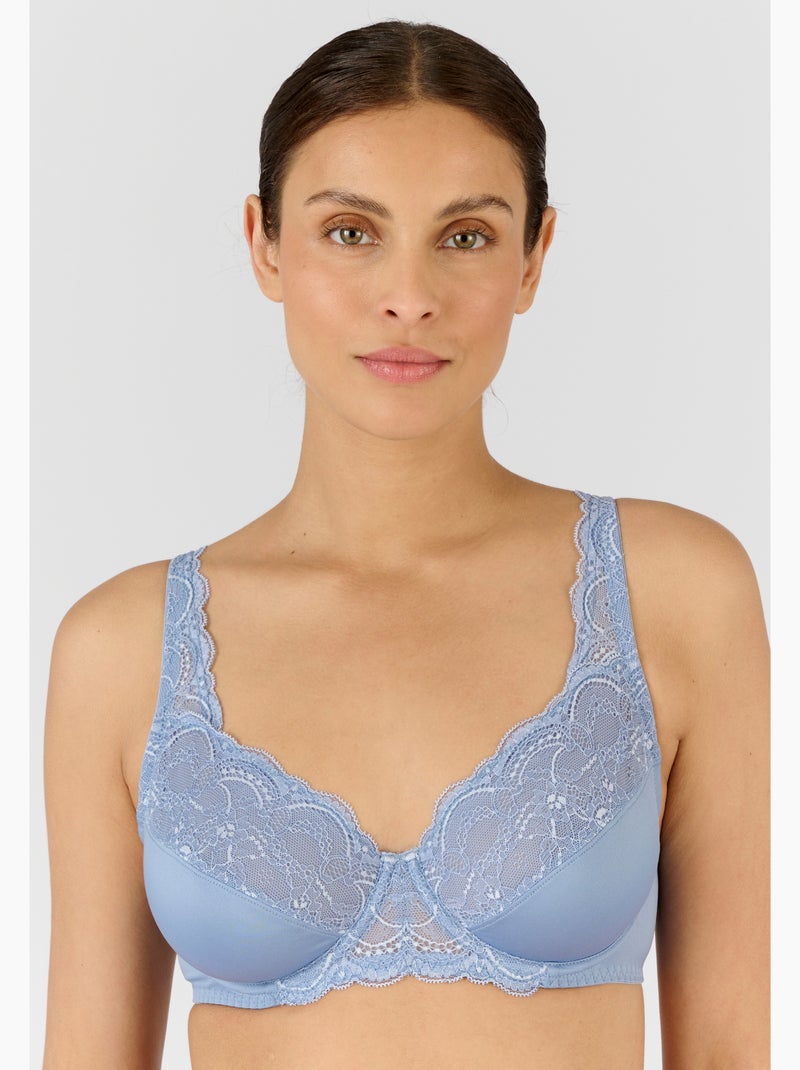 Lot de 2 soutiens-gorge dentelle à armatures - Damart Bleu - Kiabi