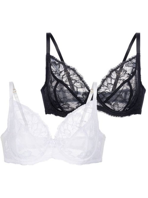 Lot de 2 soutiens-gorge emboîtants en dentelle Perfect Lace - Kiabi Lot de 2 soutiens-gorge emboîtants en dentelle Perfect Lace - Kiabi