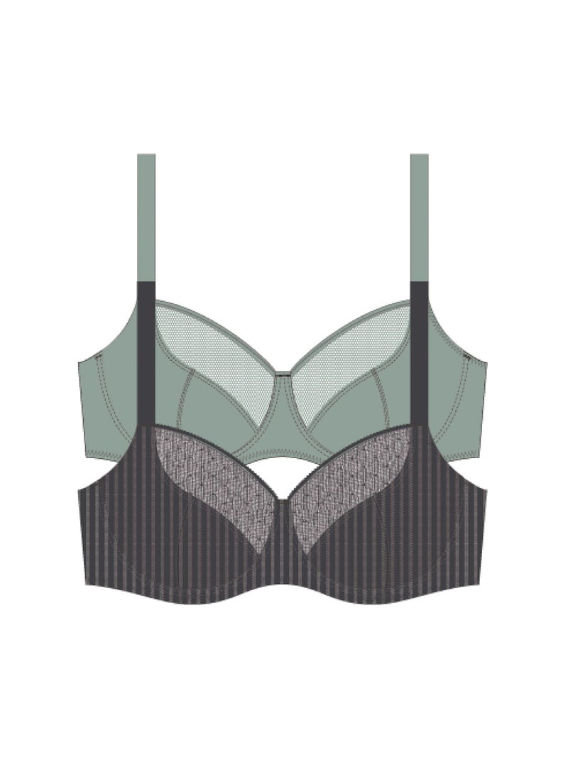 Lot de 2 soutiens-gorge emboîtants sans coques Madison Gris - Kiabi