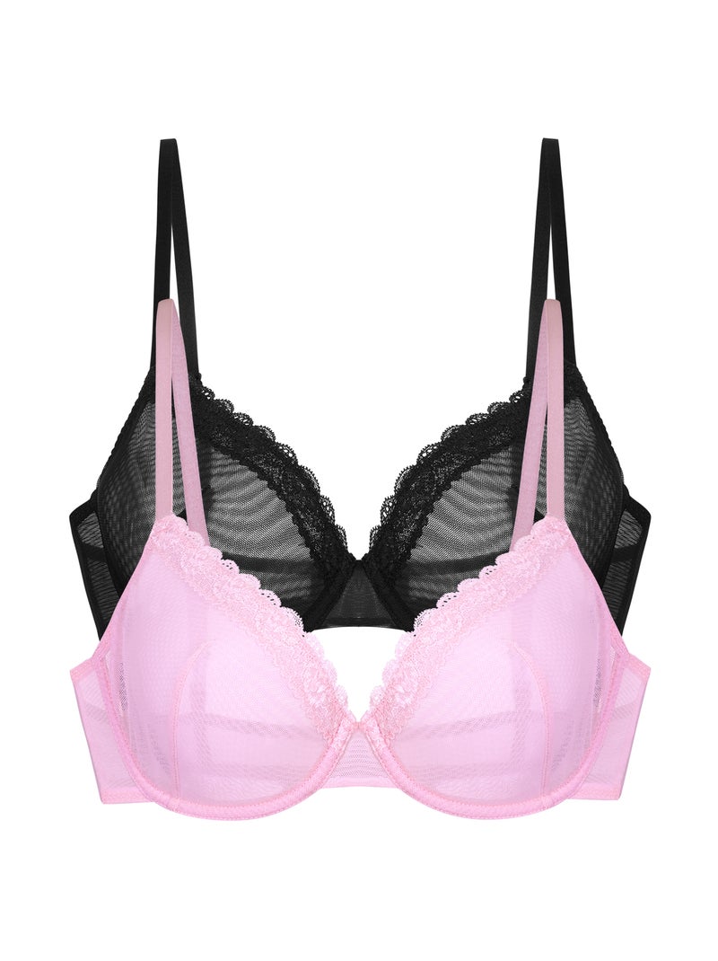 Lot de 2 soutiens-gorge emboîtants sans coques Misha Noir - Kiabi