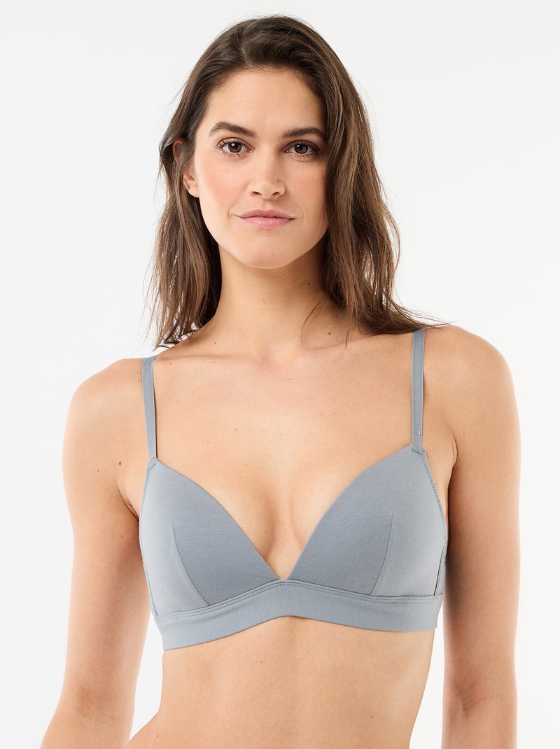 Lot de 2 soutiens-gorge en coton Bleu - Kiabi