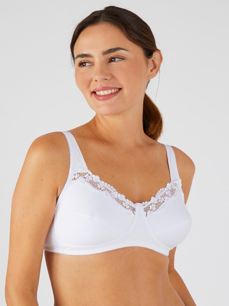 Lot de 2 soutiens-gorge sans armatures - Damart Blanc - Kiabi
