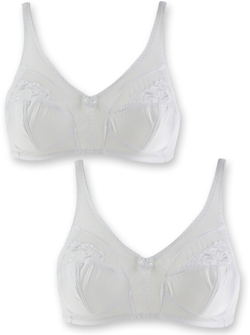 Lot de 2 soutiens-gorge sans armatures - DAXON Blanc - Kiabi