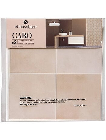 Lot de 2 stickers muraux carré CARO