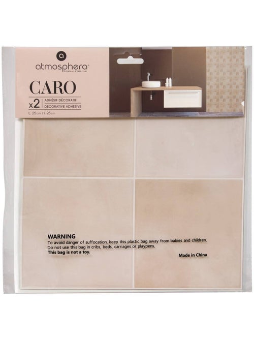 Lot de 2 stickers muraux carré CARO - Kiabi