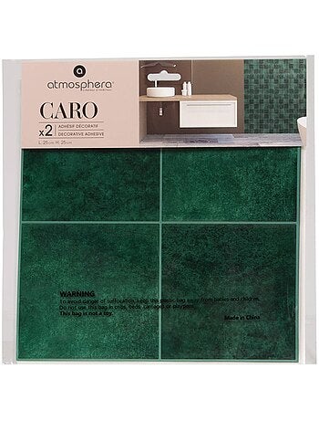 Lot de 2 stickers muraux carré CARO