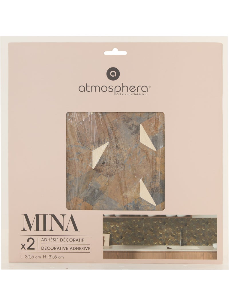 Lot de 2 stickers muraux MINA Marron - Kiabi