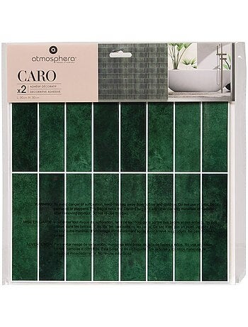 Lot de 2 stickers muraux rectangles caro